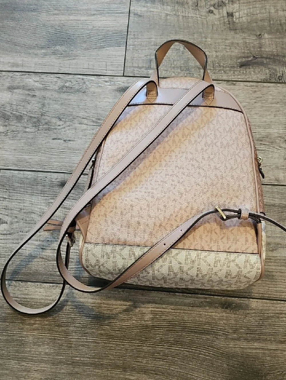 Michael Kors Two-Tone Pink & Cream Logo Backpack